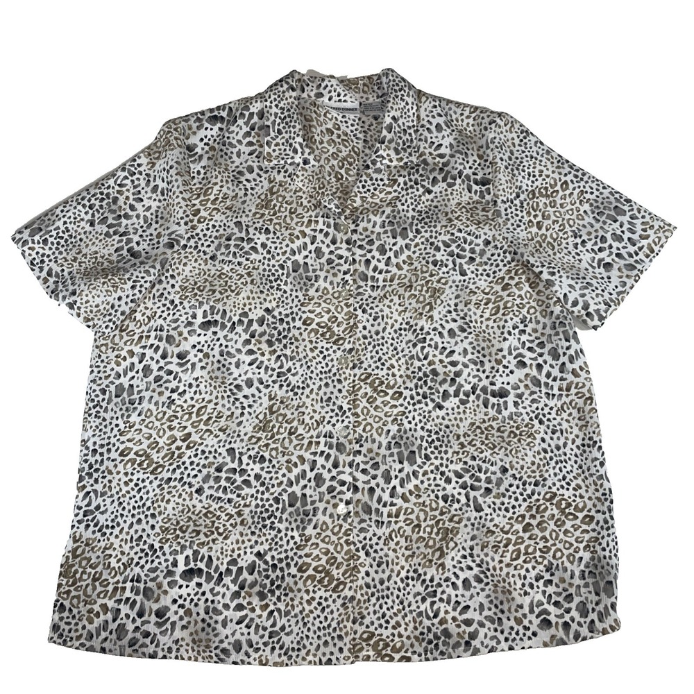 Alfred Dunner Women's Button Up Animal Print Size 18